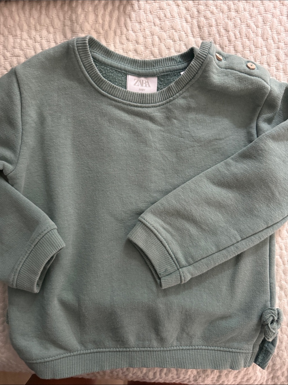 ZARA Crewneck Sweater in Muted Sage Green / teal